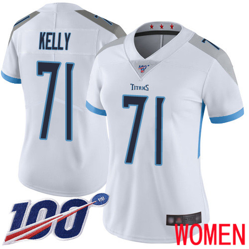 Tennessee Titans Limited White Women Dennis Kelly Road Jersey NFL Football #71 100th Season Vapor Untouchable